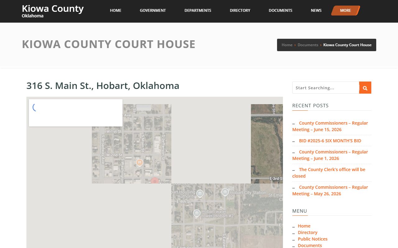 Kiowa County courthouse history and court records building